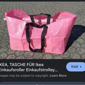 Pink IKEA tote, no longer in stores, very tough & holds everything NWT